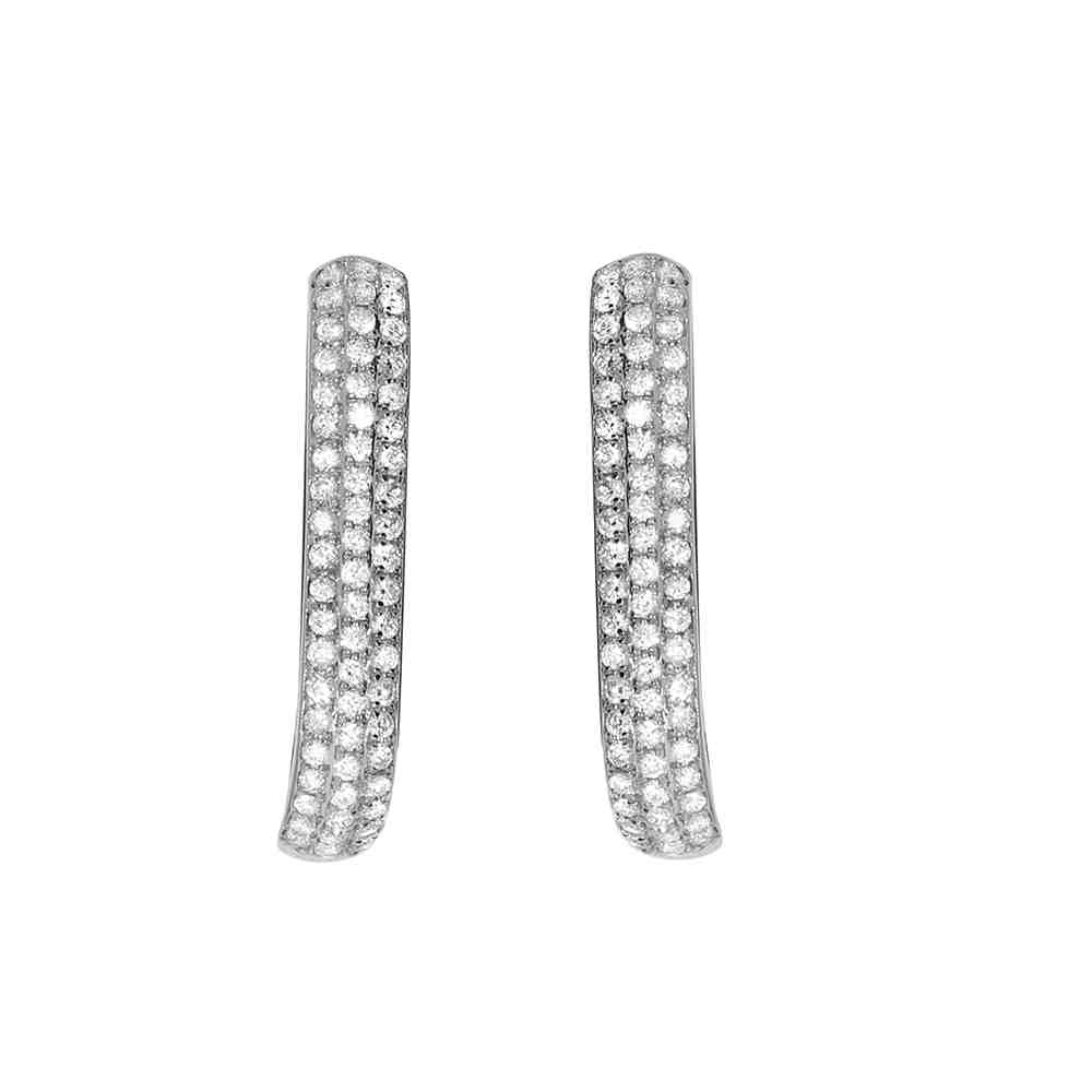 Rectangular Pave Huggie Earring ER21574A